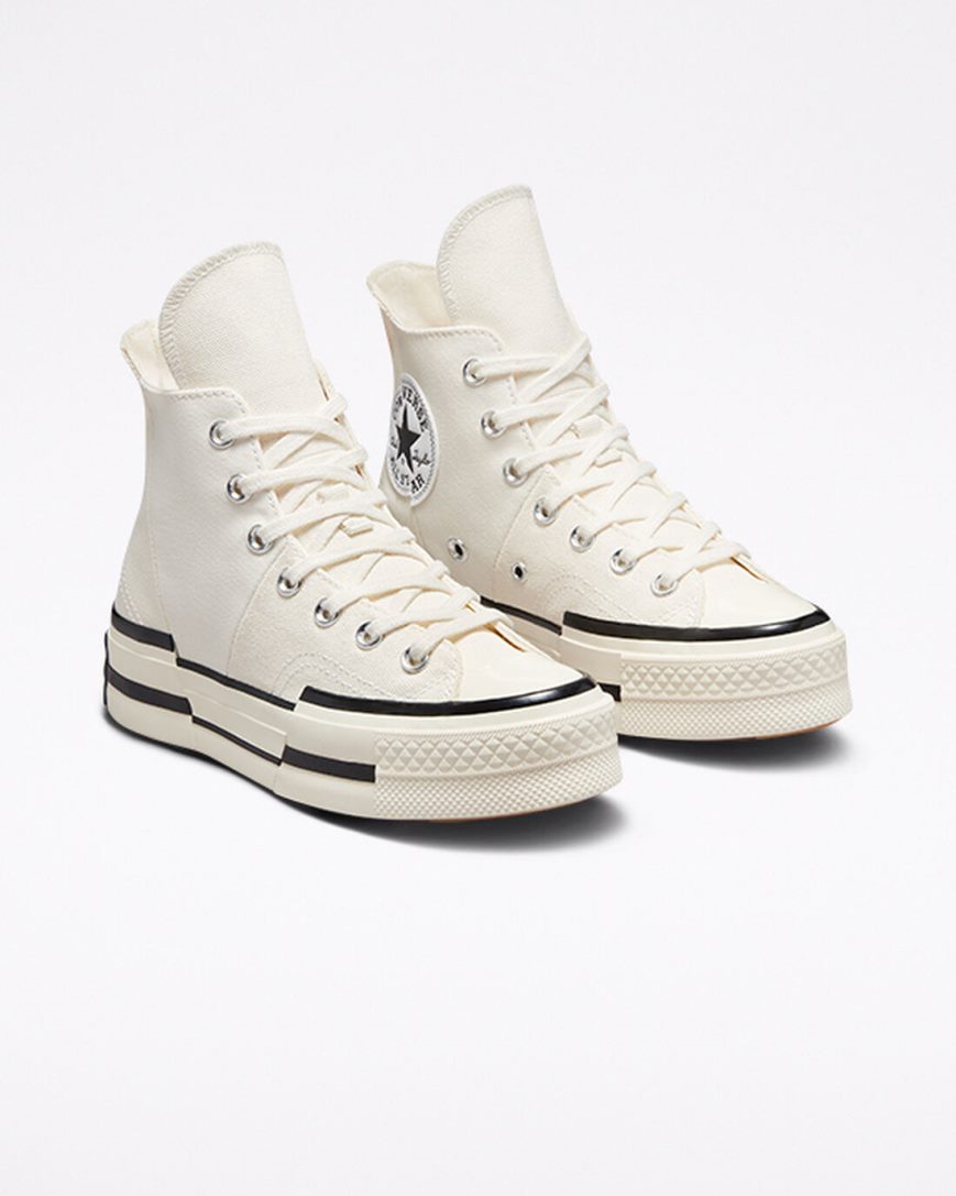 Dámské Boty Vysoké Converse Chuck 70 Plus Béžový Černé | CZ ULAB57